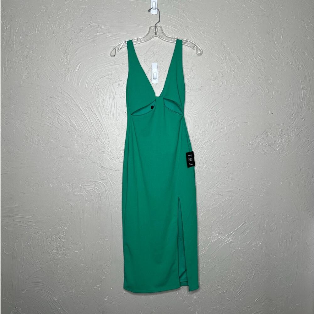 Lulus Green Cutout Midi Dress NWT Sleeveless Slit Party